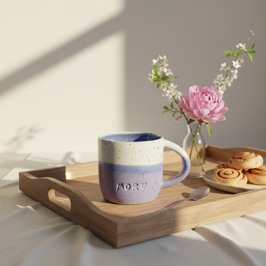 "Mor" Keramikkrus med Hank – lilla glasur af Clay by Hornstrup