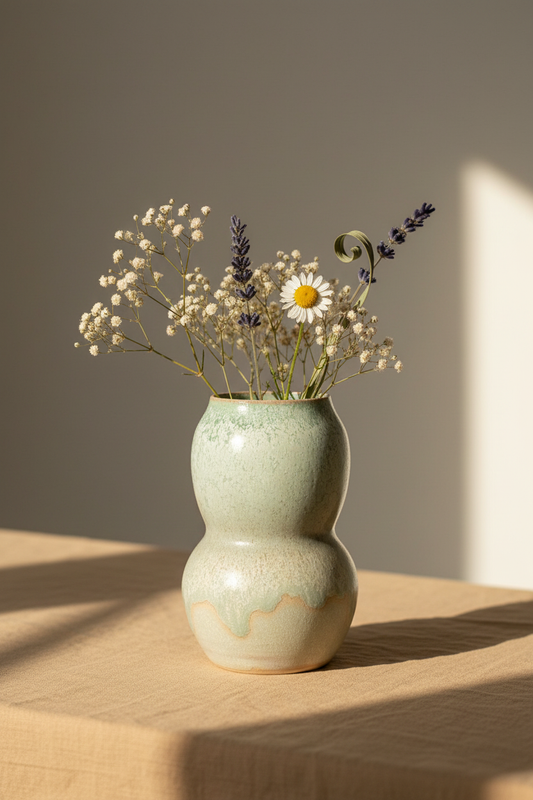 Keramikvase – hånddrejet, 11 cm – Karlines Keramik