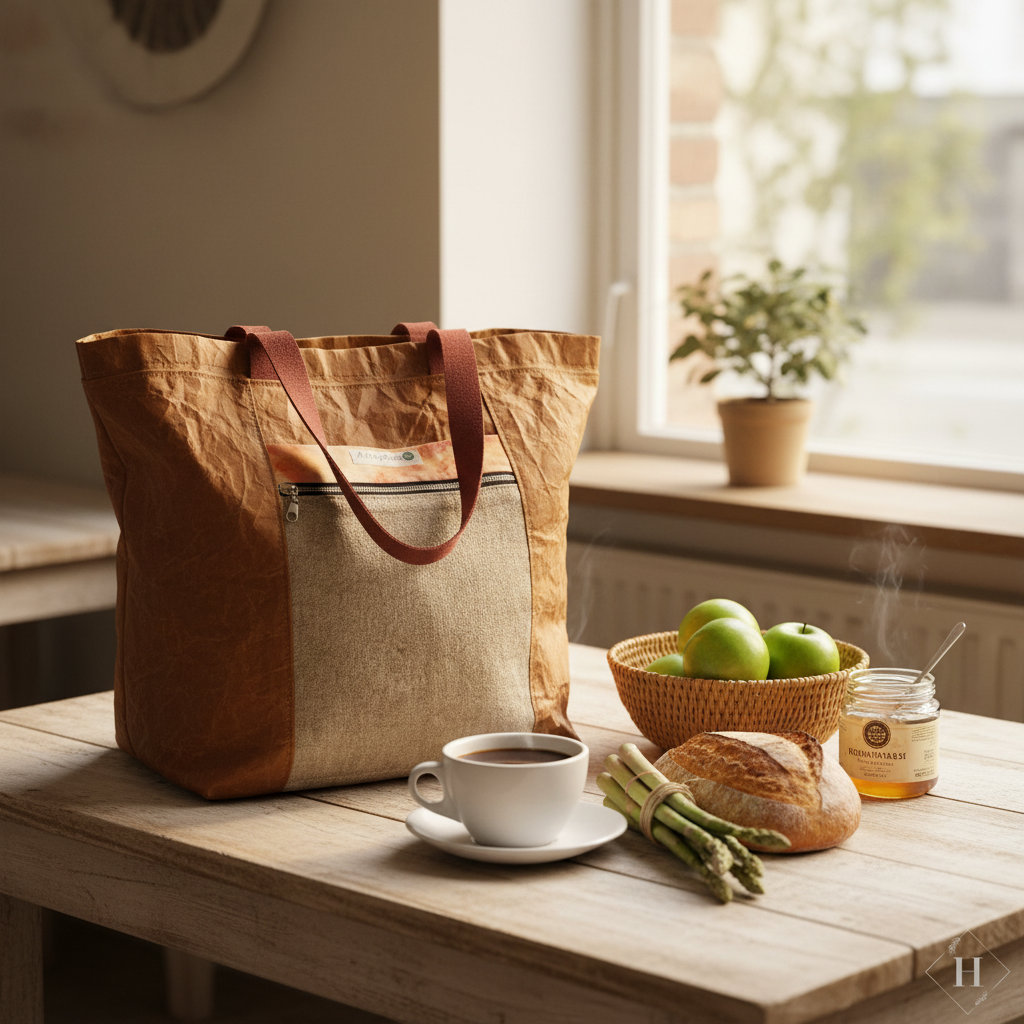 Håndlavet shopper i kraftigt canvas – brun | Aldrig2ens