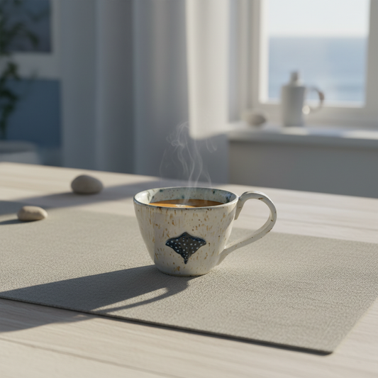 Kaffekop med hank – Rokke i keramik | Creatrivi