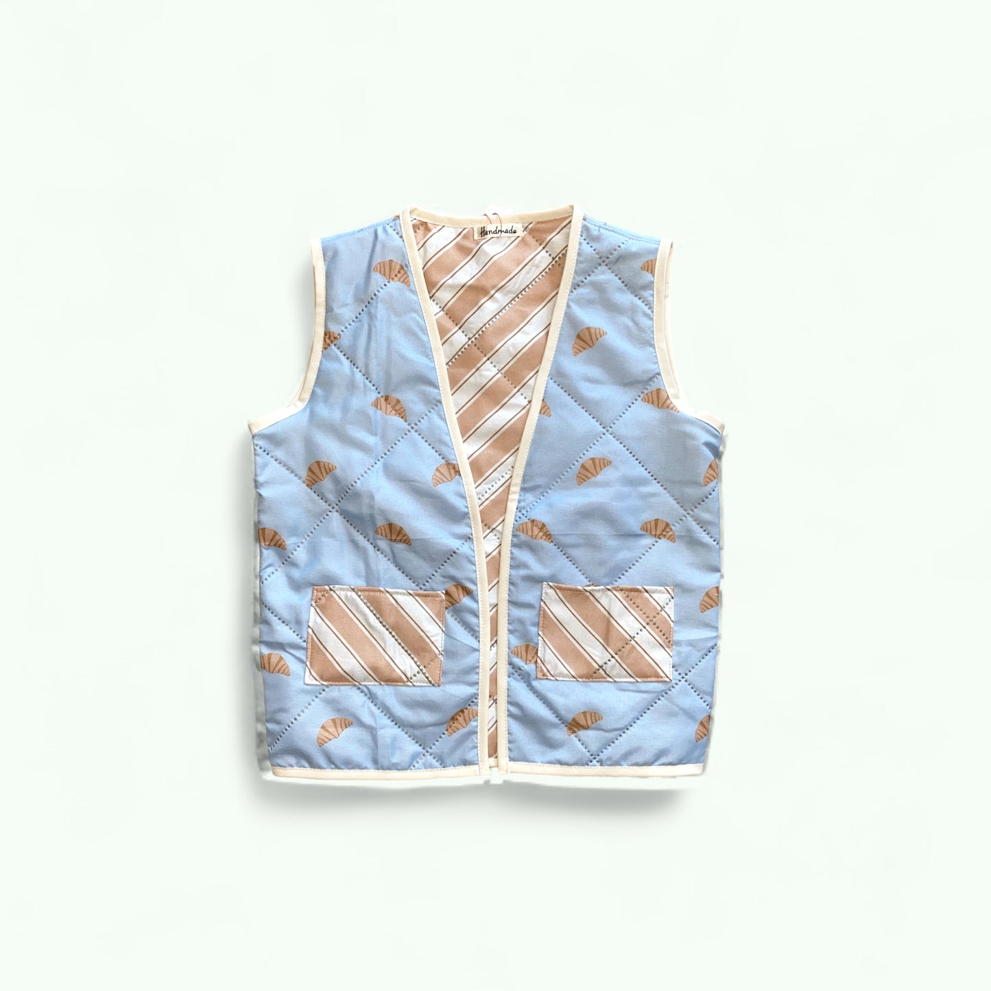 Quiltet vest til børn - croissant Håndlavet af