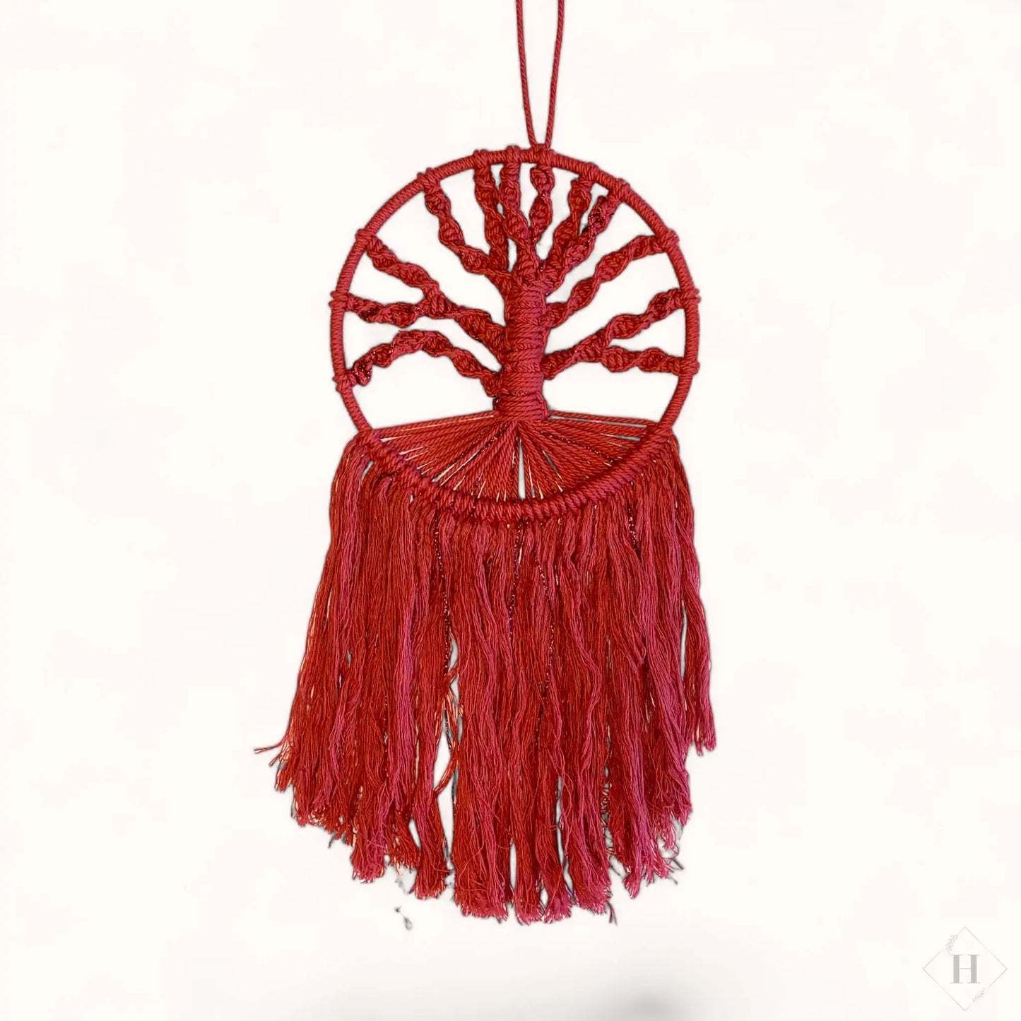 Livets træ - mørk rød med glimmer Kaimers krea