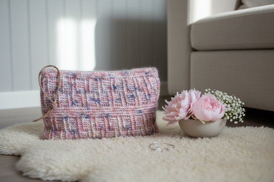 Luksus hæklet pung i silk mohair – Lyserød