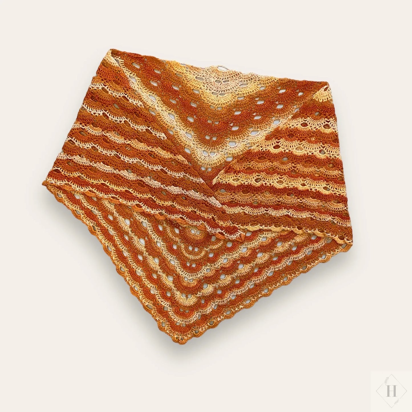 Hæklet sjal - uld/akryl Laila