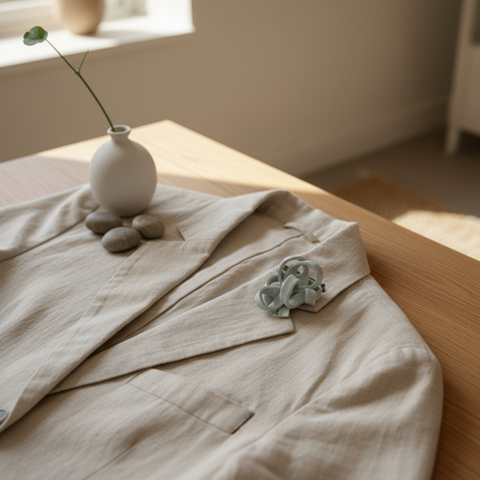 Lille broche i keramik - krusedulle