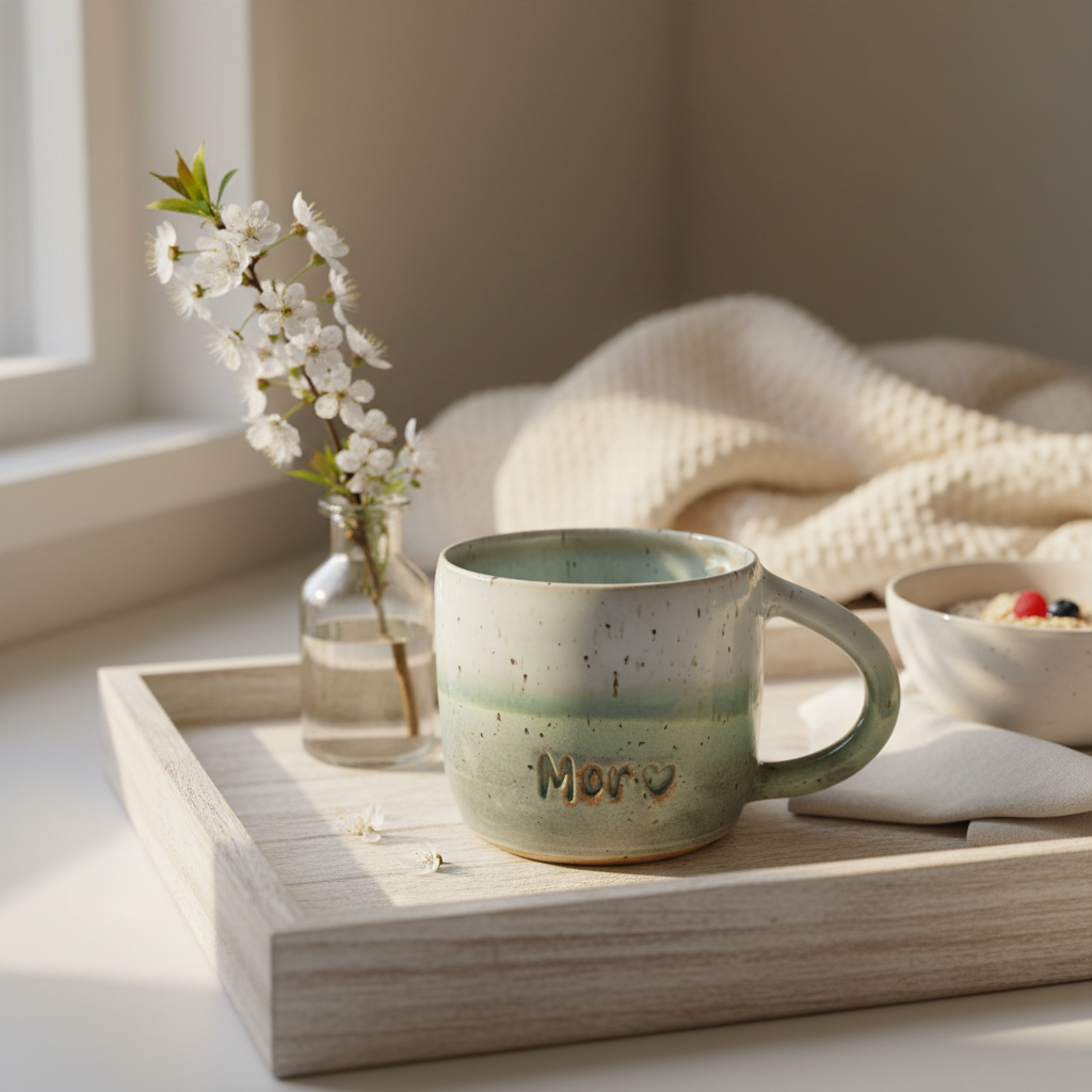 "Mor" Keramikkrus med Hank – grågrøn glasur af Clay by Hornstrup