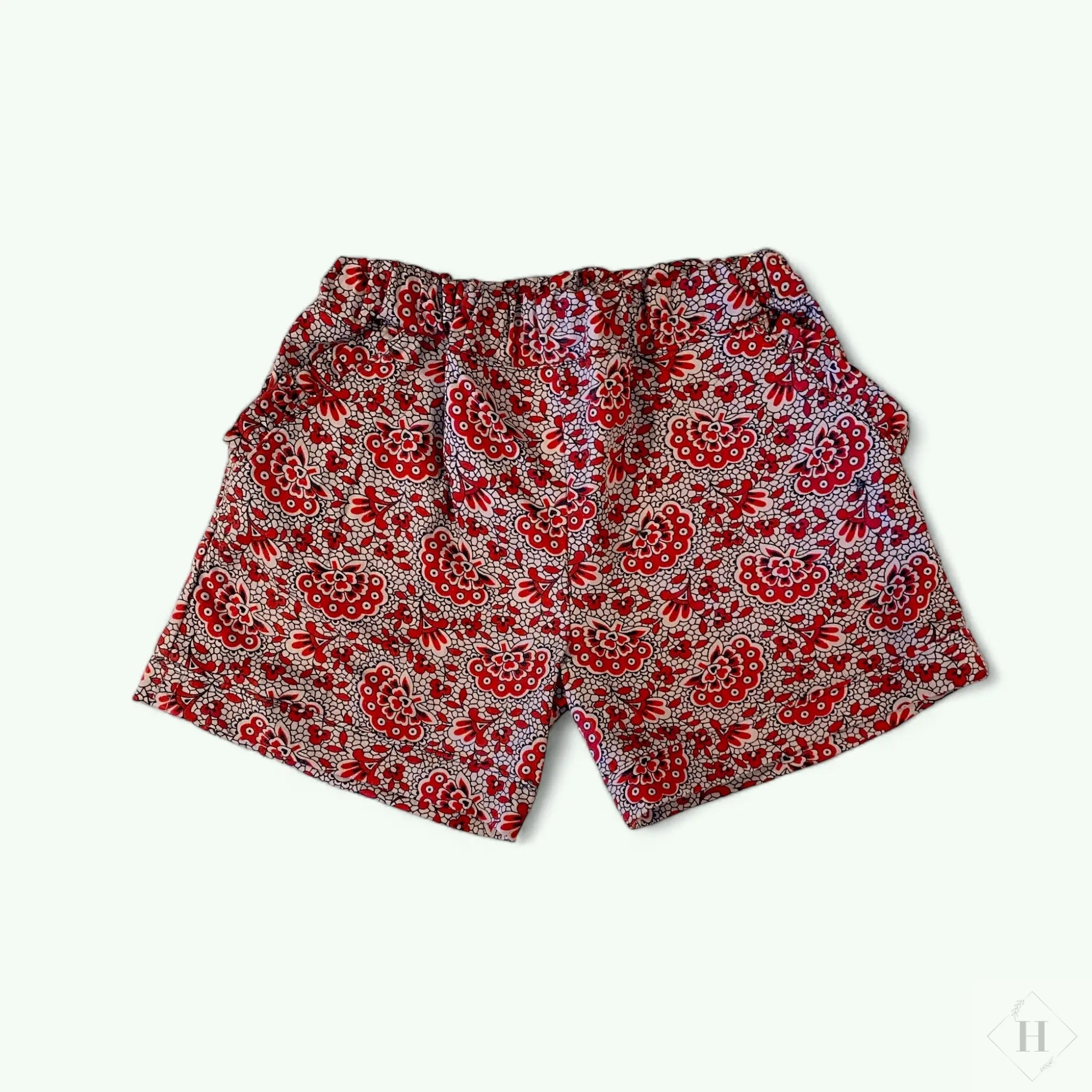 Børne shorts str 104 - Bourdeaux paisley HG Design