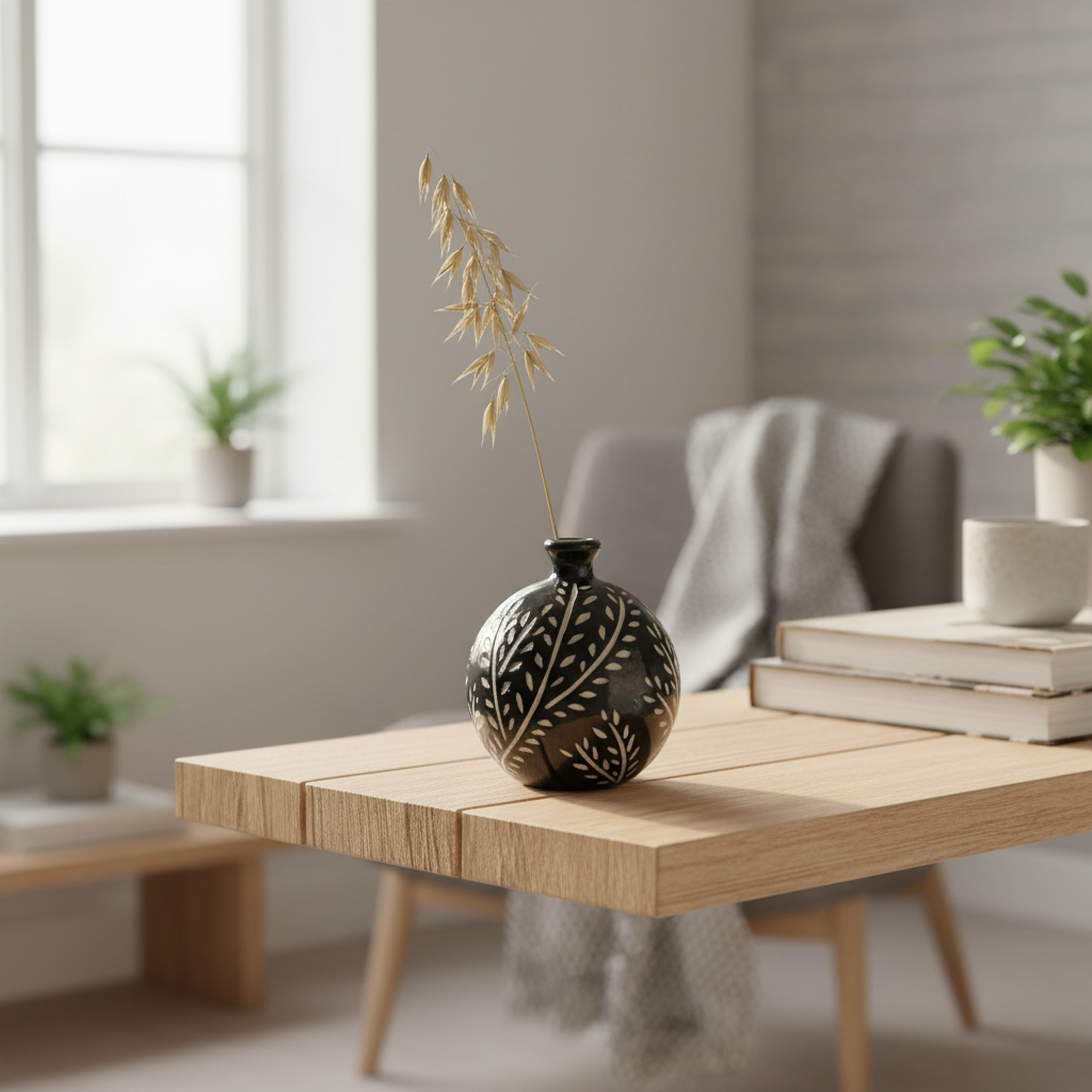 Håndlavet boble vase i keramik – 10 cm | Famalut