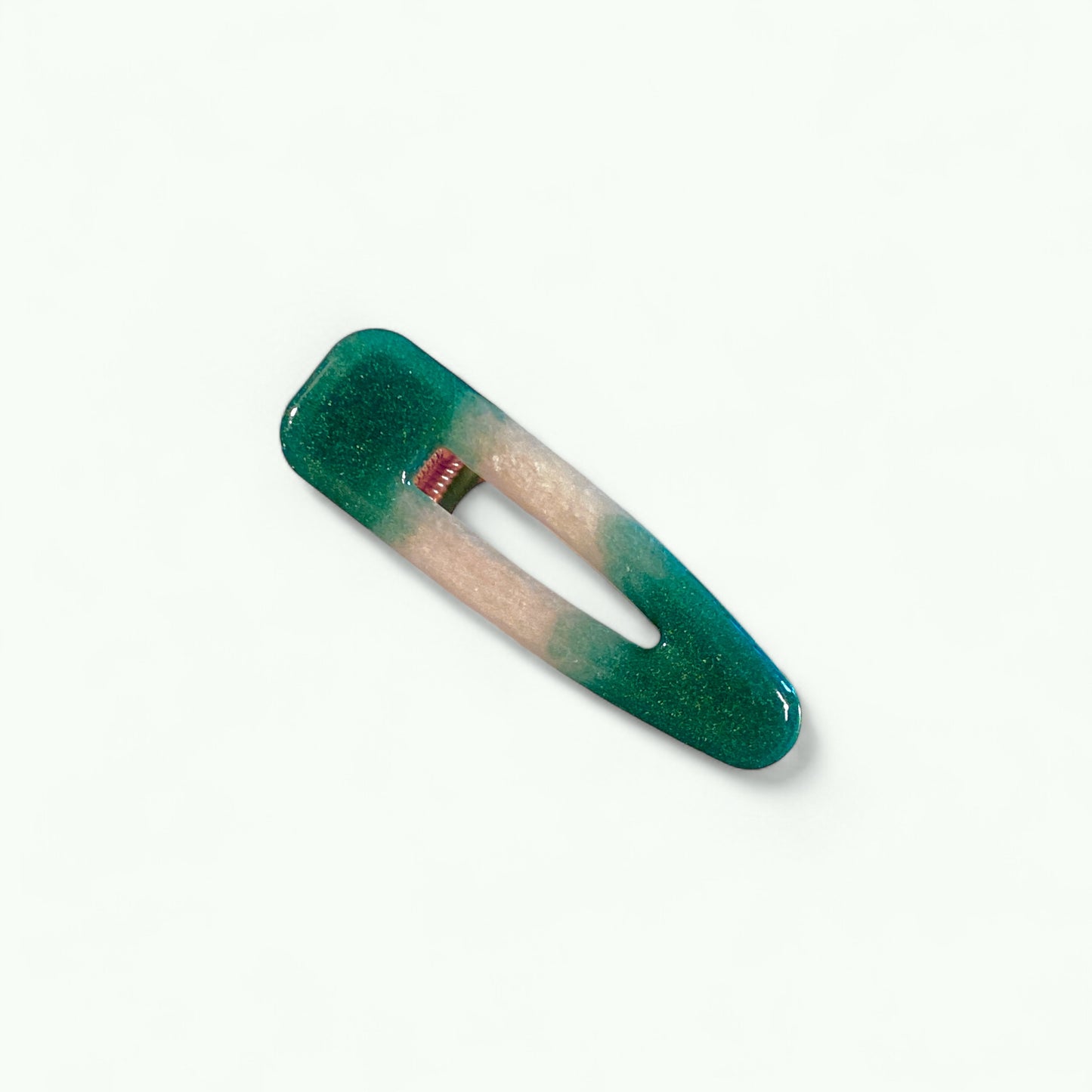 Håndlavet hårklemme - grøn/perlemor Great Fun Arts