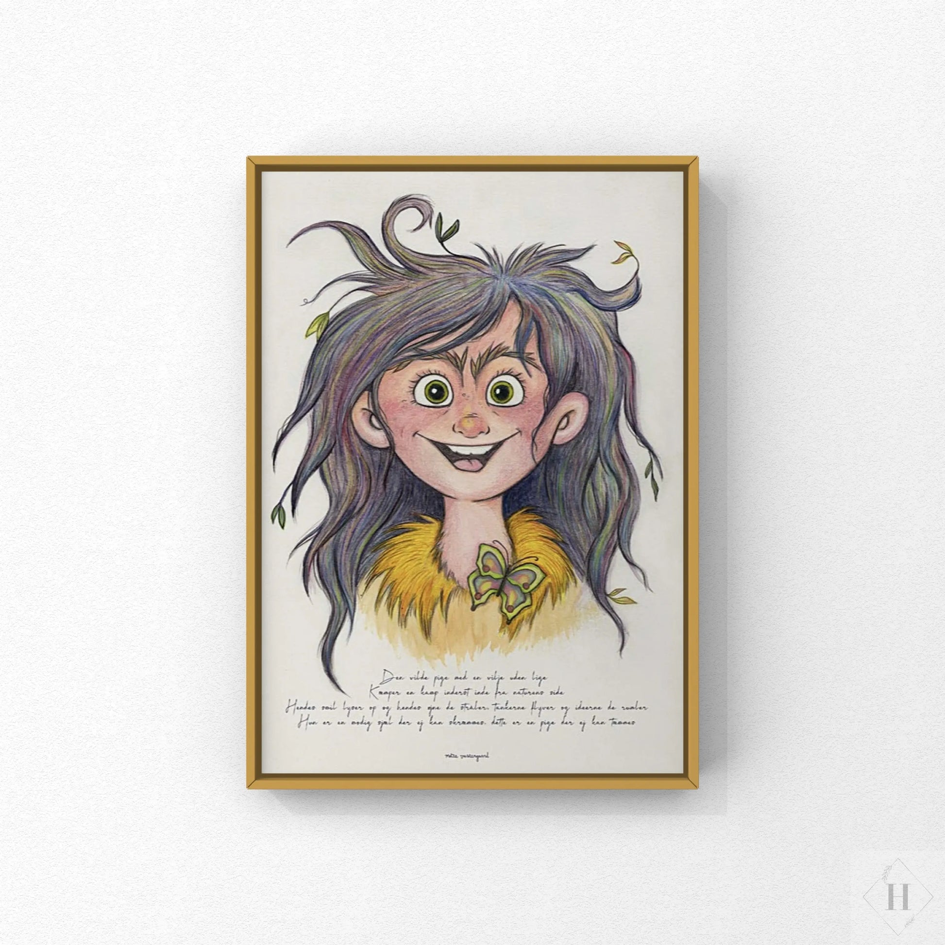 Kunstprint - Den Vilde Pige - illustration om mod Mette Vestergaard