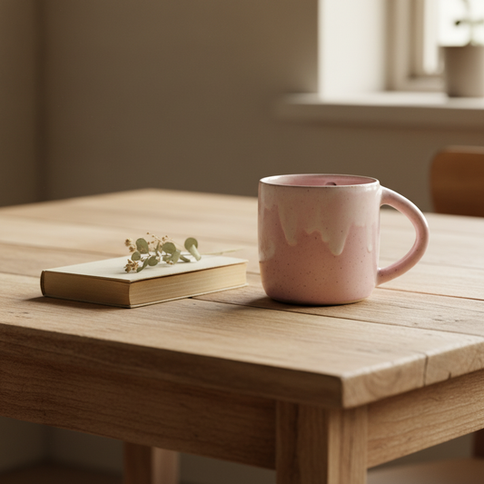 Drejet krus med hank – lyserød | Clay by Hornstrup