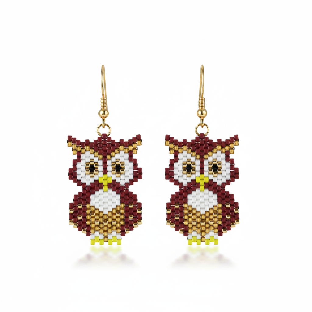 Ørering af miyuki perler - ugle