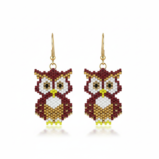 Ørering af miyuki perler - ugle