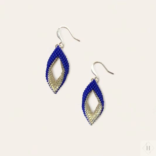 Twist øreringe i miyuki perler - sølv (flere varianter) Mabalser