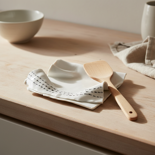 Spoon rest - “klud” i porcelæn