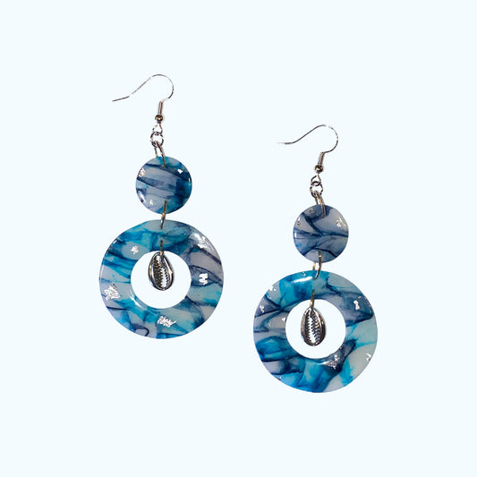 Translucent - Blue Big circles Handmade Hygge