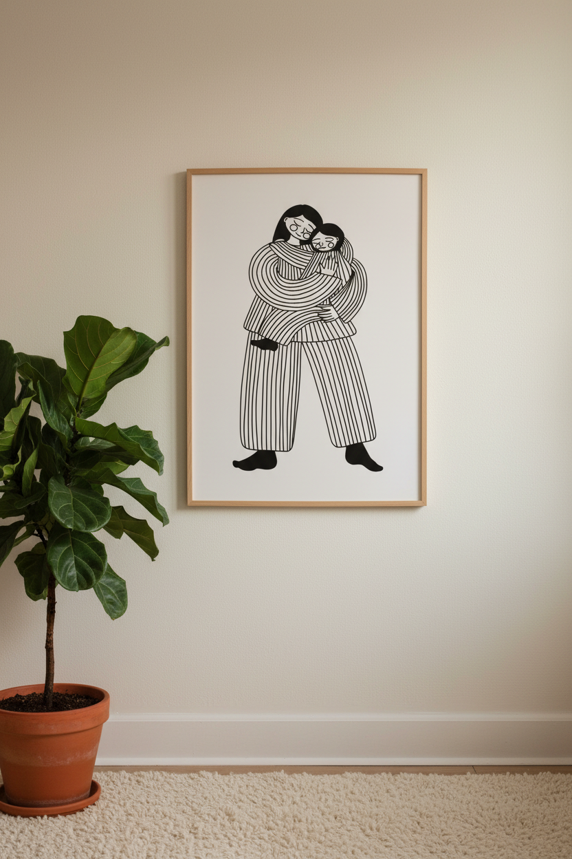 Kunstprint - Mor og barn
