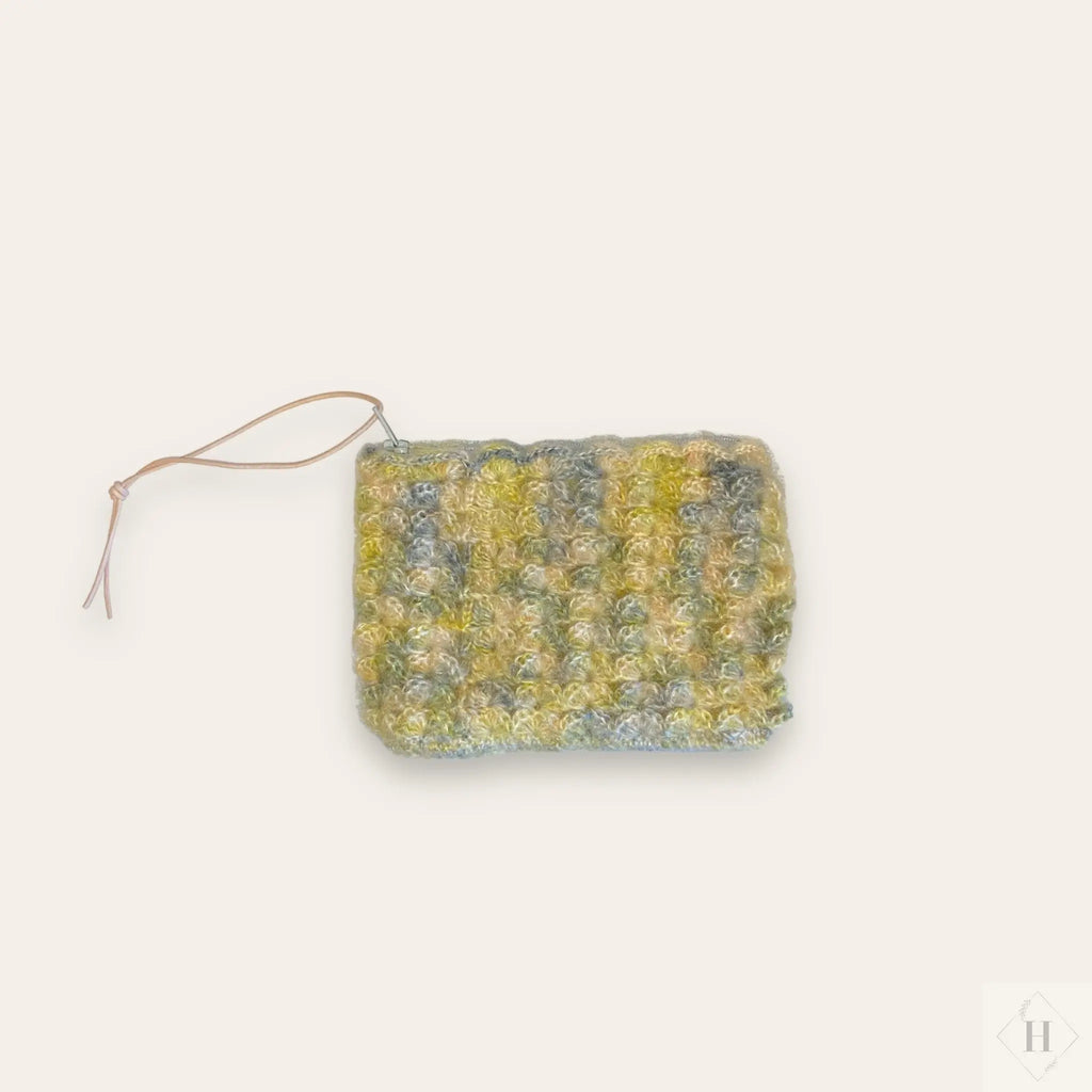 Lille pung i silk mohair - grøn/gul Vera Hjerrild