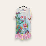 Indlæs billede til gallerivisning Kjole str S - L - sengetøjs kjole med fugle og blomster

