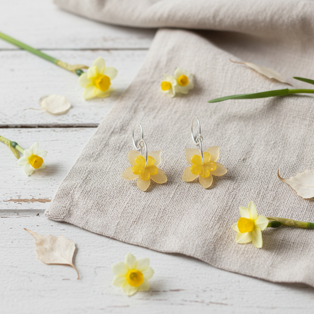 Statement øreringe med påskelilje – Designet af Winther Design