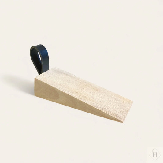 Dørstopper i bøg med læderstrop Unika Nord