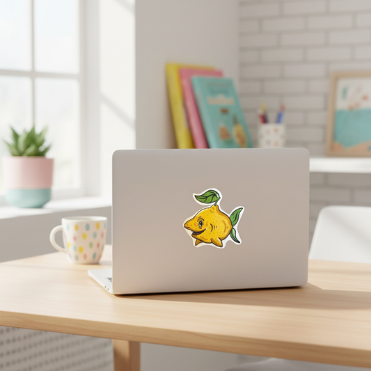 Sticker – citron haj fra Hajland | Caths in Space Art