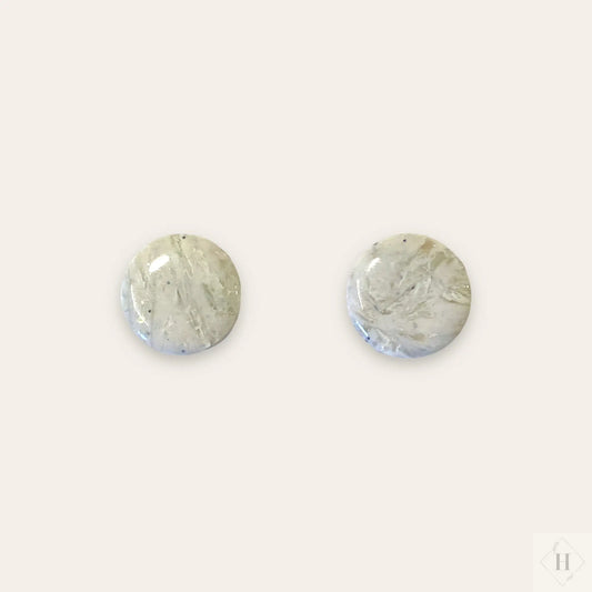 White statement circle studs 243 Handmade Hygge