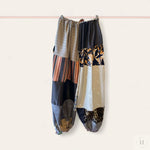 Indlæs billede til gallerivisning Oversize baggy bukser i bomuld m/lommer og flæser og dusk - brun/leopard
