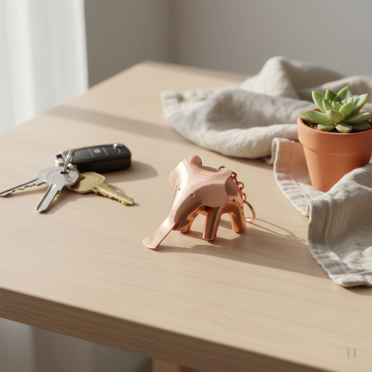Læder nøglering – elefant | Unika Nord