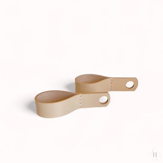 Holder til bloklys i kernelæder (sæt m/to stk) Unika Nord