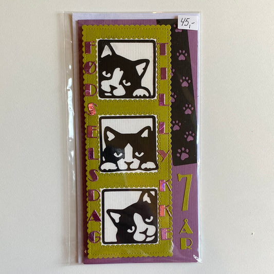 Fødselsdag 7 år - kort Helle Vang