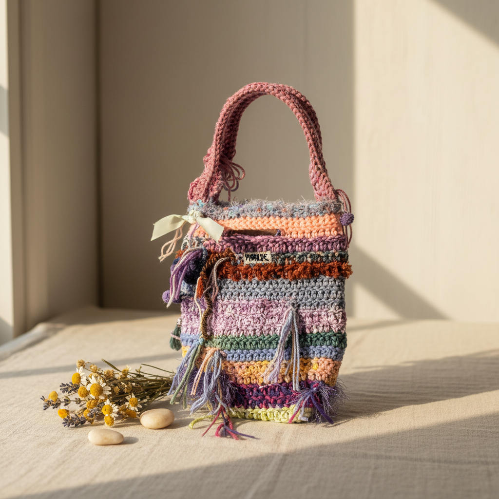 Hæklet mini totebag – Summer Dream | Møhlde