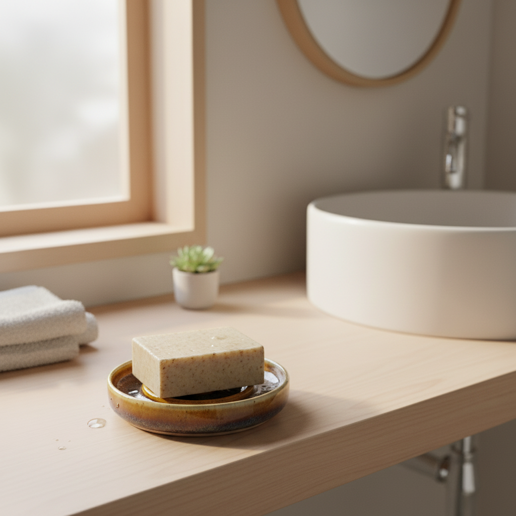 Drejet sæbeskål i keramik – brun | Clay by Hornstrup