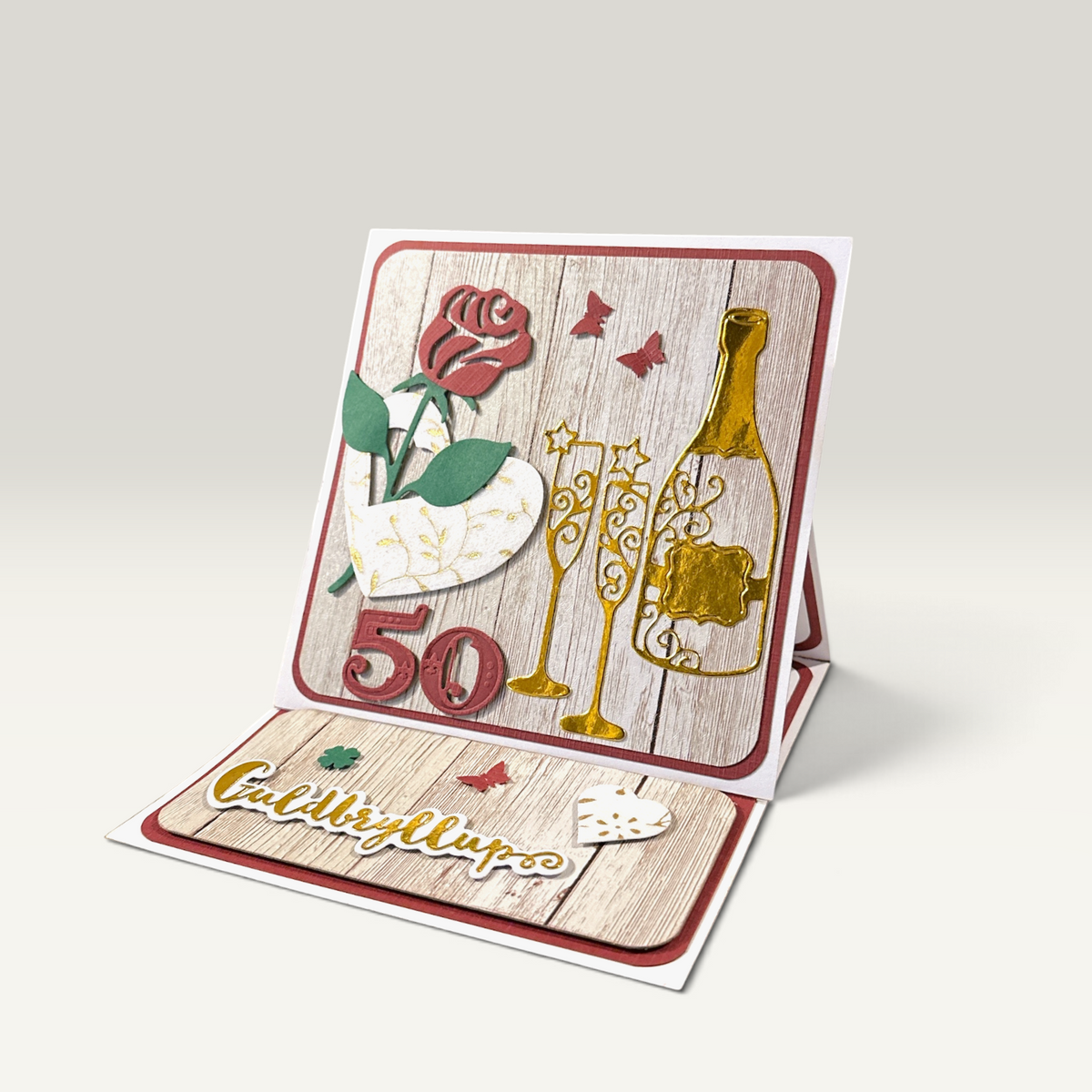 Kort til guldbryllup – 50 år, med kuvert | Helle Simonsen
