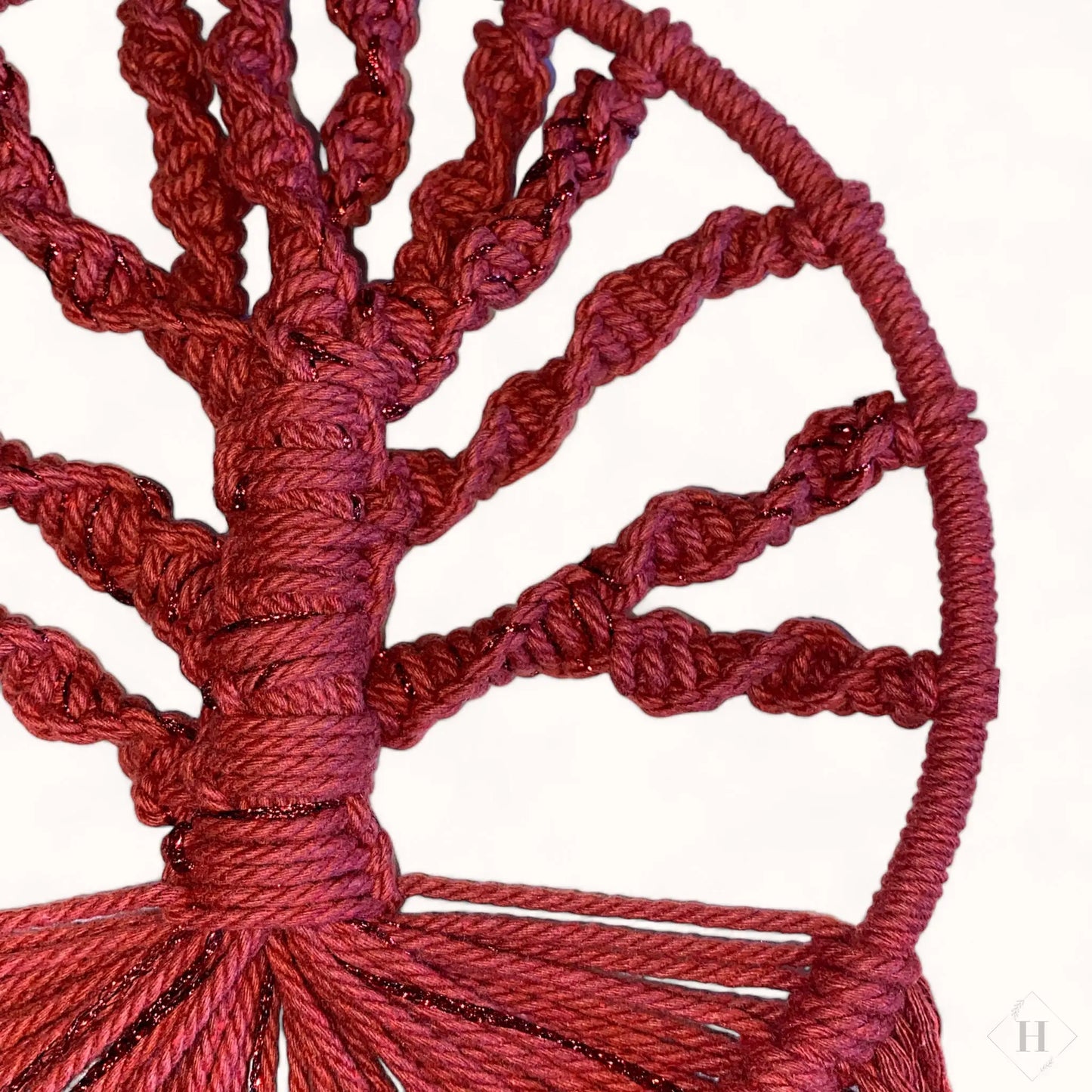 Livets træ - mørk rød med glimmer Kaimers krea