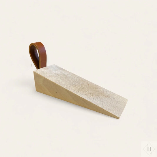 Dørstopper i bøg med læderstrop Unika Nord