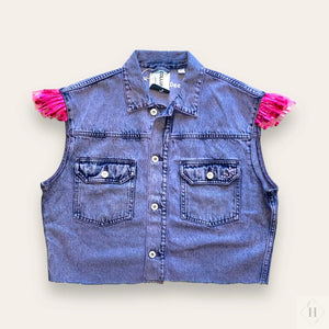 Denim vest str S-M - unicorn Decostudiobys