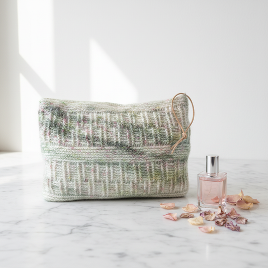 Hæklet clutch – skinnende pastel | Vera Hjerrild