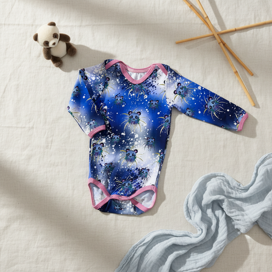 Baby body – Blå panda (flere størrelser)