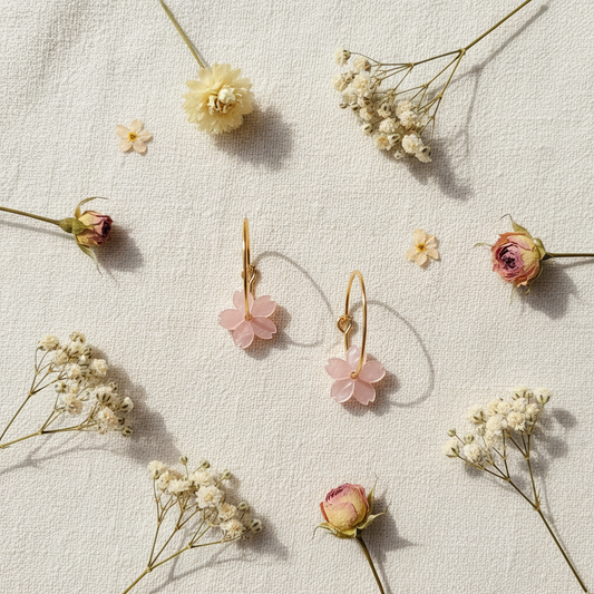 Creol med lille blomstervedhæng i akryl