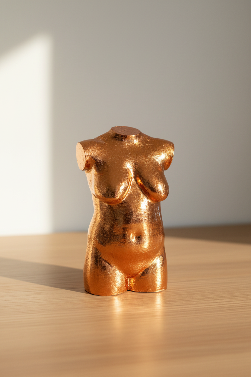 Torso med metallic kobber farve – 3D-scannet skulptur af Fatbulous Bodies