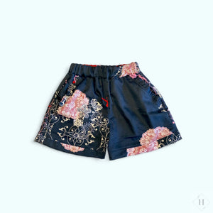 Børne shorts str 104 - sorte m/blonde print HG Design