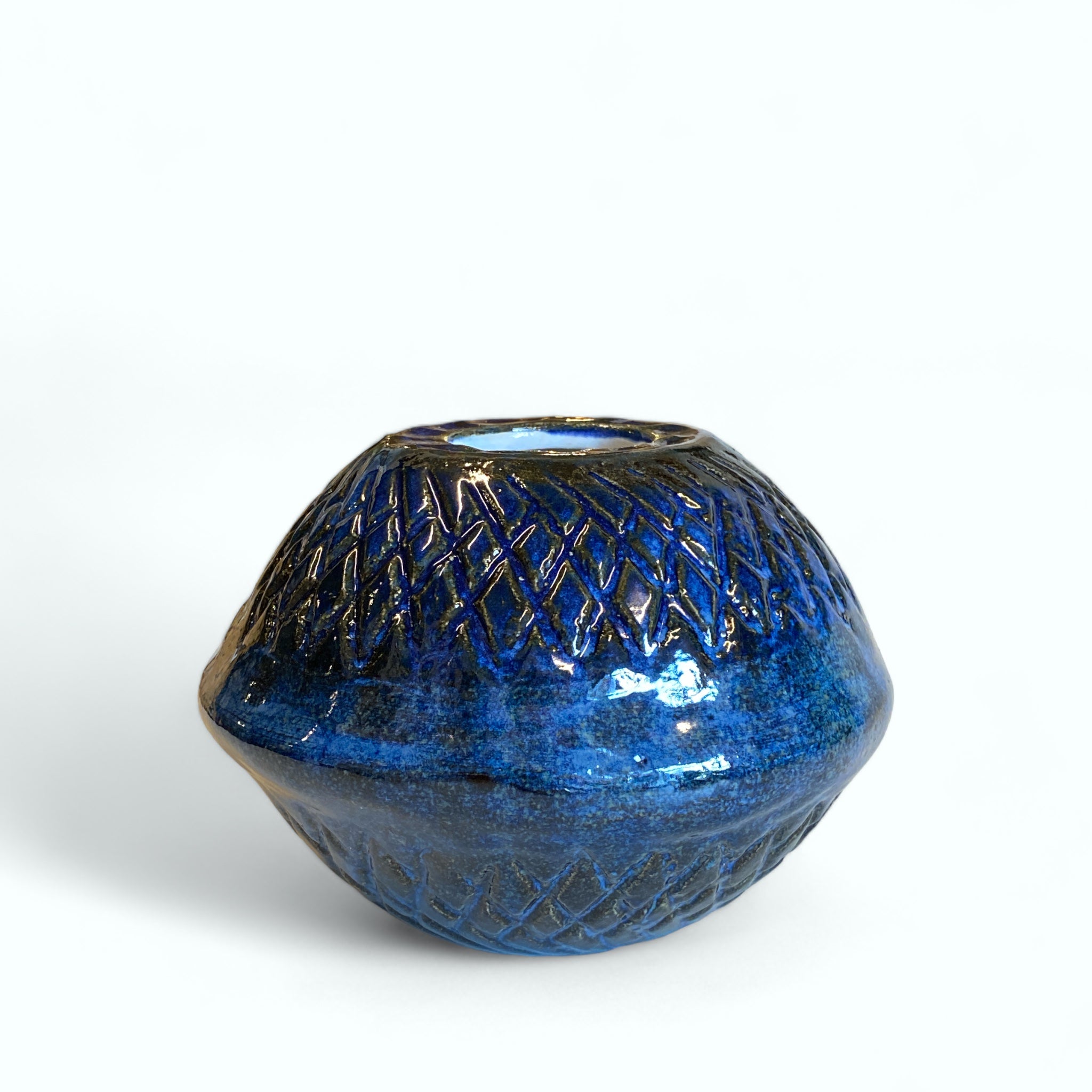 Blå vase i keramik