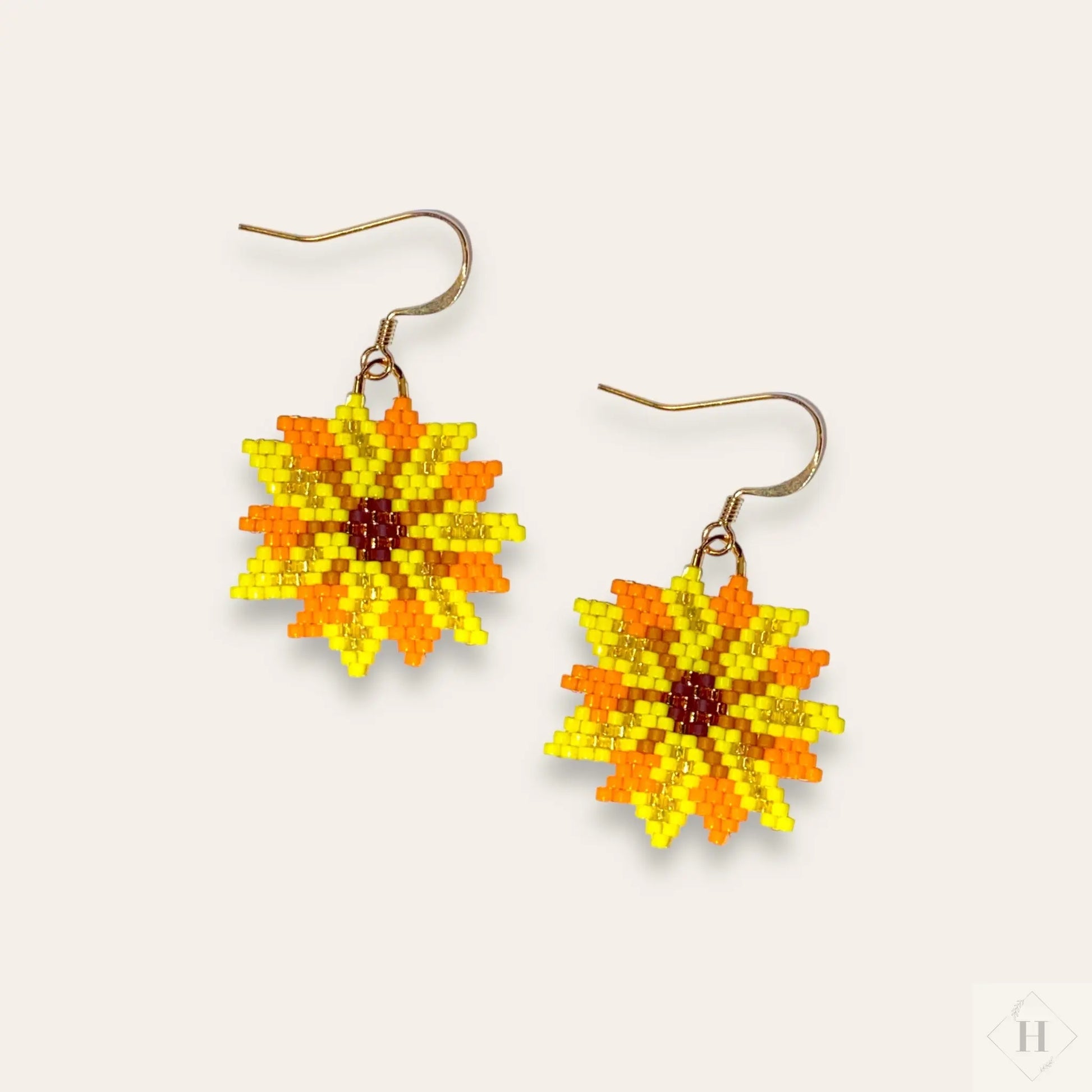 Ørering af miyuki perler - Store blomster Sara Engel