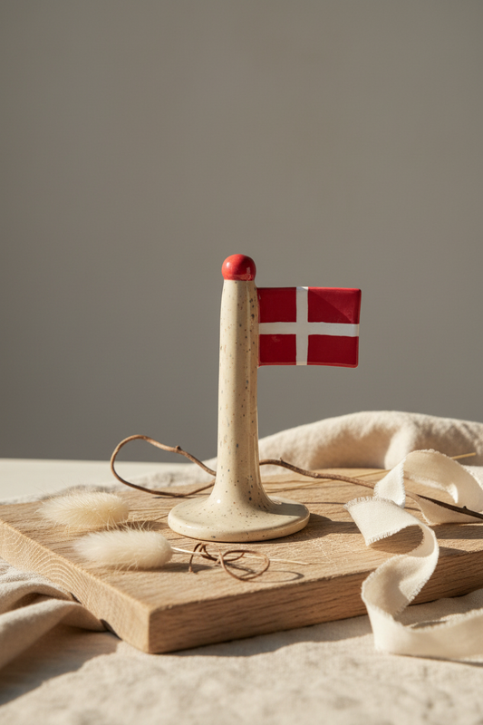 Keramikflag med base – hånddrejet, 13,5 cm – Karlines Keramik