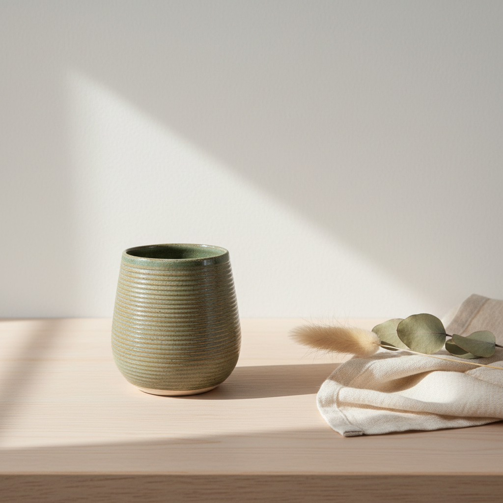 Keramik Tumbler mos grøn – Håndlavet af Ibs elsker keramik