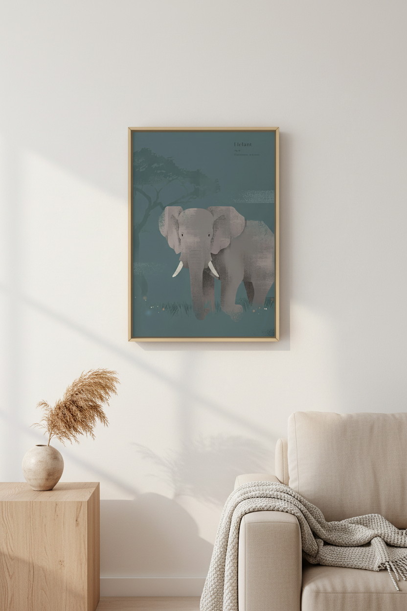 Kunstplakat - elefant