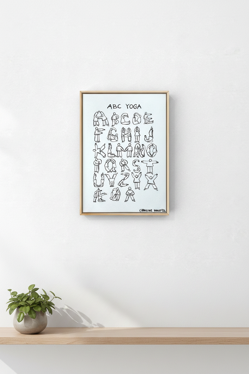 Kunstprint ABC Yoga - lifestyle korrekt proportion