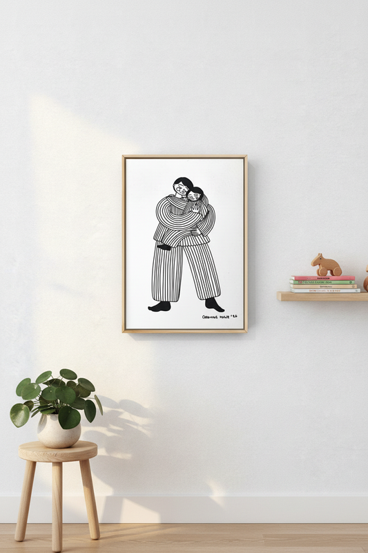 Kunstprint Forælder og barn - lifestyle
