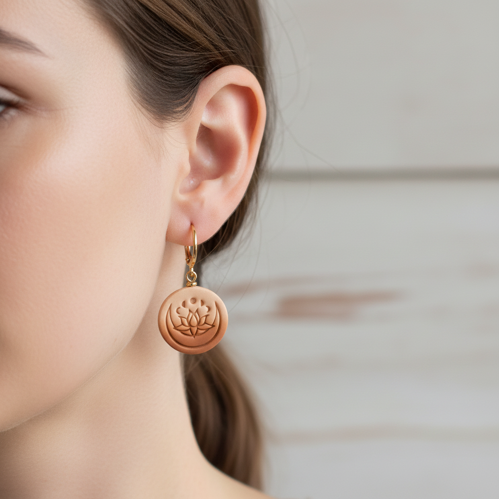 Lotus clay øreringe Handmade Hygge – lifestyle v3